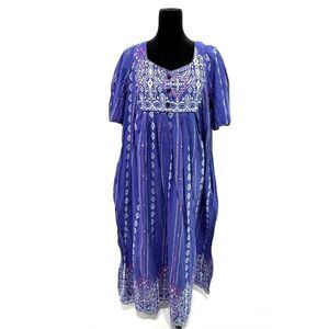Only Necessities vintage purple boho hippy print house dress / muumu / kaftan